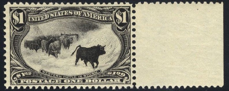 Value of US Stamps Scott #292 - US$1.00 1898 Trans Mississippi Exposition. Cherrystone Auctions, Mar 2008, Sale 200803, Lot 236