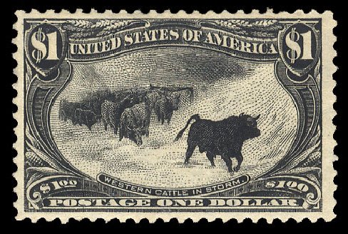 US Stamp Prices Scott Catalog #292: US$1.00 1898 Trans Mississippi Exposition. Cherrystone Auctions, Apr 2009, Sale 200904, Lot 56