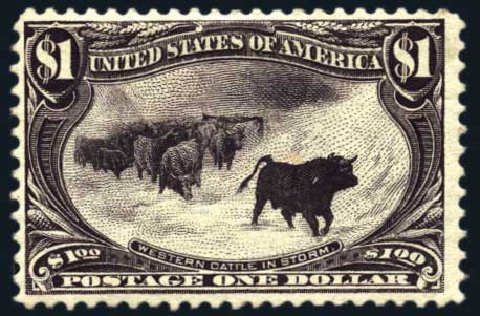 Cost of US Stamp Scott Cat. 292 - 1898 US$1.00 Trans Mississippi Exposition. Harmer-Schau Auction Galleries, Jun 2008, Sale 78, Lot 1486
