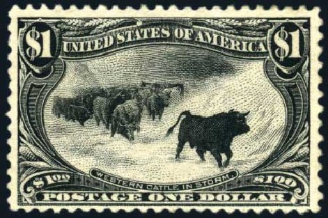 US Stamp Price Scott Catalog # 292 - 1898 US$1.00 Trans Mississippi Exposition. Harmer-Schau Auction Galleries, Oct 2009, Sale 83, Lot 416