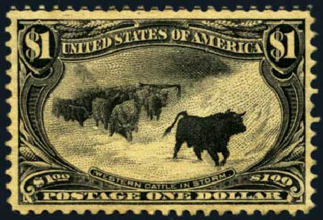 Values of US Stamps Scott Cat. # 292 - 1898 US$1.00 Trans Mississippi Exposition. Harmer-Schau Auction Galleries, Jan 2013, Sale 96, Lot 526