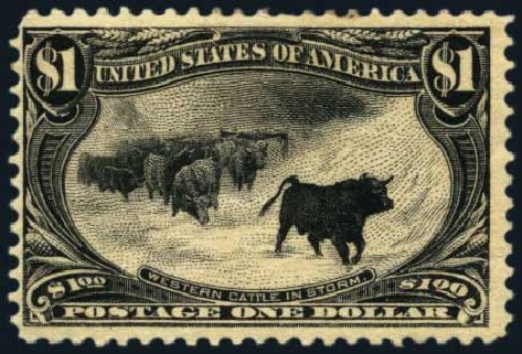 Cost of US Stamps Scott Catalogue 292 - US$1.00 1898 Trans Mississippi Exposition. Harmer-Schau Auction Galleries, Oct 2013, Sale 99, Lot 166