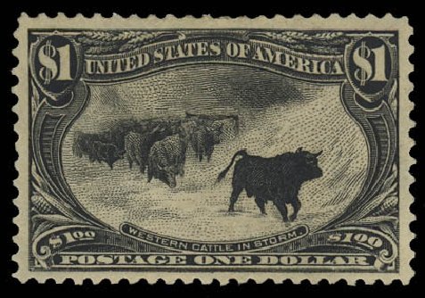 Price of US Stamps Scott Cat. #292: 1898 US$1.00 Trans Mississippi Exposition. Daniel Kelleher Auctions, Oct 2012, Sale 632, Lot 1206