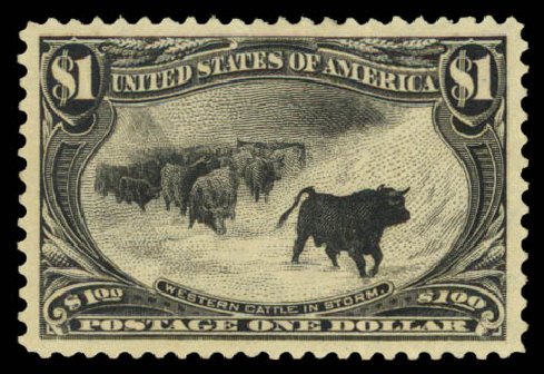 Price of US Stamps Scott Cat. #292: US$1.00 1898 Trans Mississippi Exposition. Daniel Kelleher Auctions, Aug 2015, Sale 672, Lot 2576