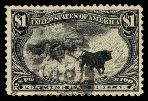 Value of US Stamps Scott #292: 1898 US$1.00 Trans Mississippi Exposition. Daniel Kelleher Auctions, Aug 2015, Sale 672, Lot 2586