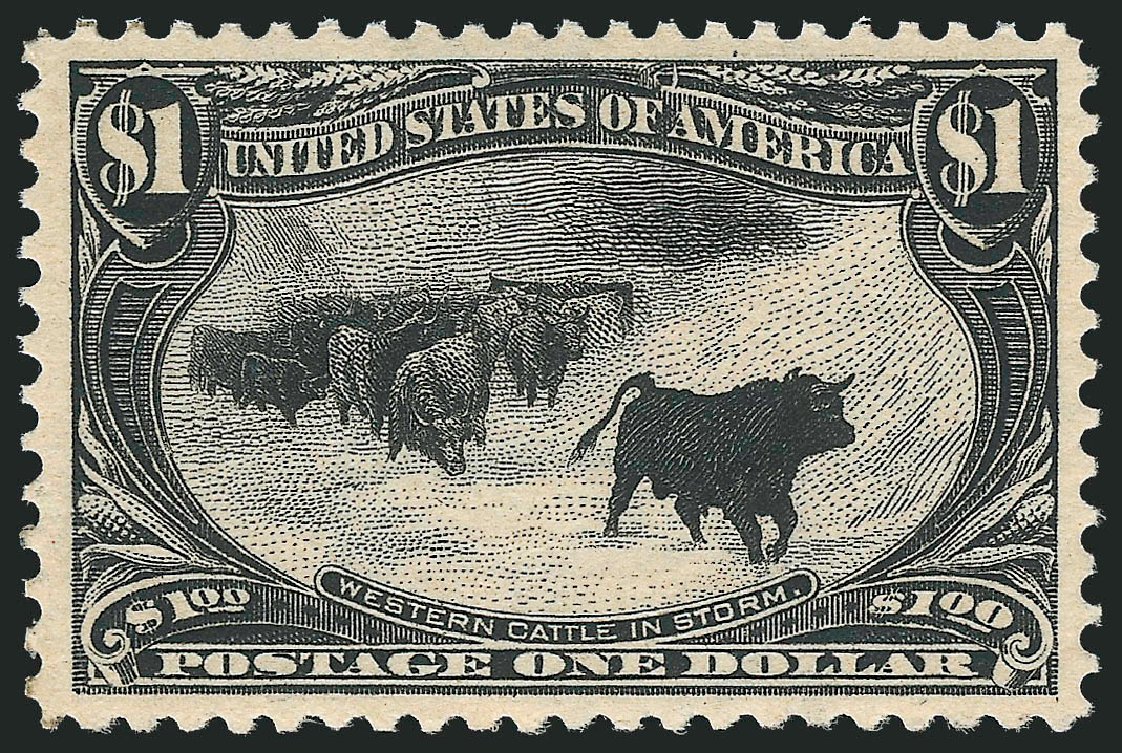 US Stamp Prices Scott Catalogue 292 - US$1.00 1898 Trans Mississippi Exposition. Robert Siegel Auction Galleries, Oct 2011, Sale 1014, Lot 1656