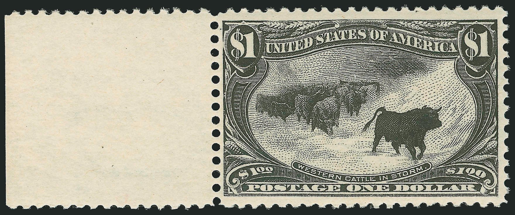 Costs of US Stamps Scott Cat. 292 - 1898 US$1.00 Trans Mississippi Exposition. Robert Siegel Auction Galleries, Jul 2013, Sale 1050, Lot 436