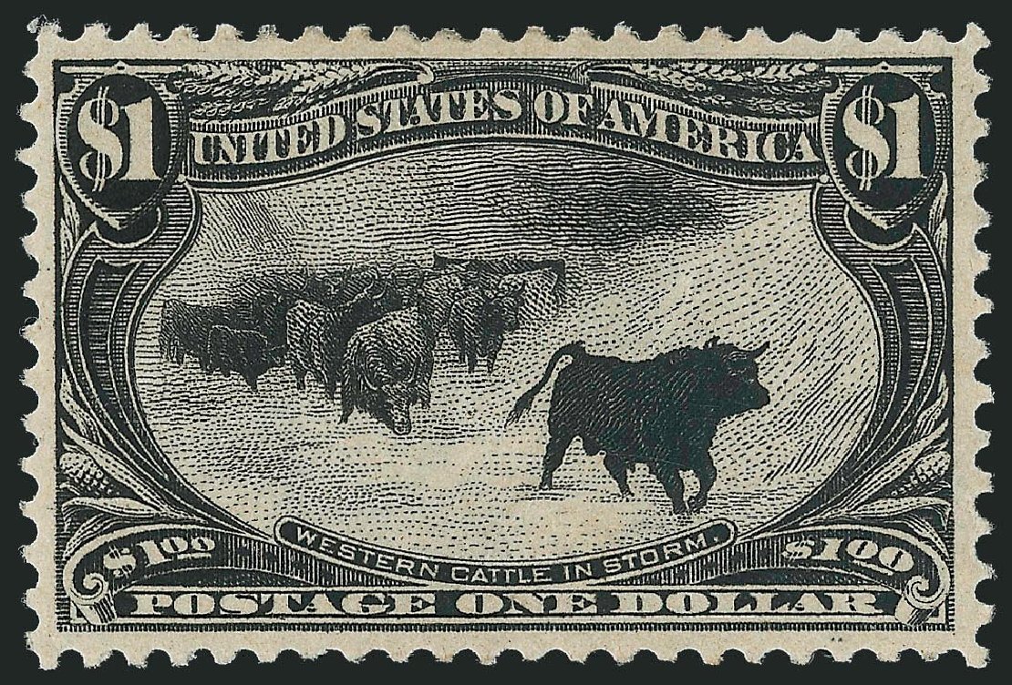 Price of US Stamps Scott Catalogue #292: 1898 US$1.00 Trans Mississippi Exposition. Robert Siegel Auction Galleries, Nov 2013, Sale 1056, Lot 316