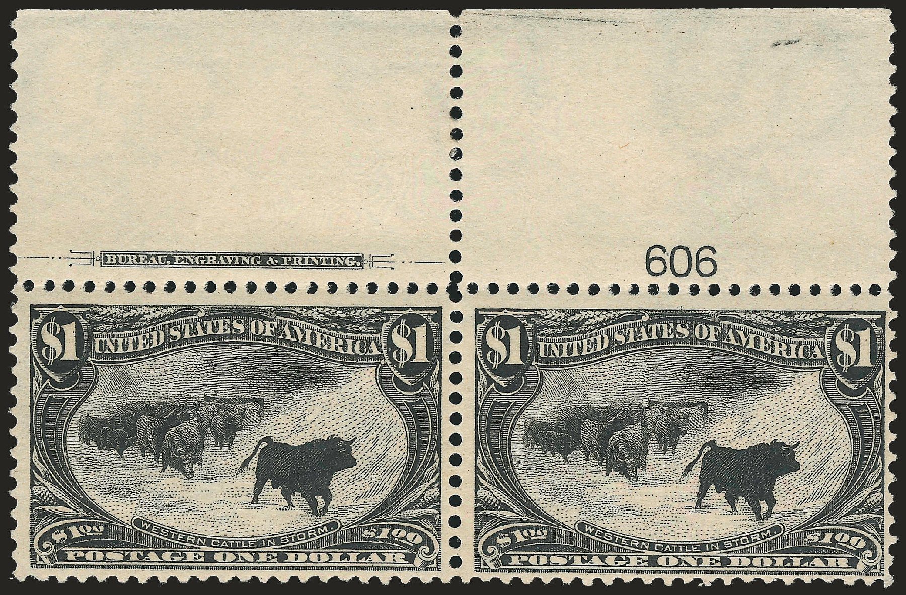 Value of US Stamp Scott Cat. 292 - US$1.00 1898 Trans Mississippi Exposition. Robert Siegel Auction Galleries, Jun 2009, Sale 973, Lot 176