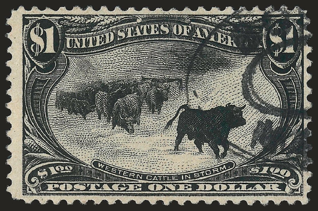 Cost of US Stamp Scott Catalog 292 - US$1.00 1898 Trans Mississippi Exposition. Robert Siegel Auction Galleries, Jun 2010, Sale 992, Lot 2376