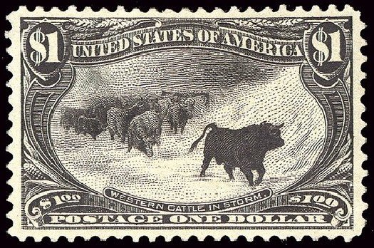 US Stamp Values Scott Cat. #292: US$1.00 1898 Trans Mississippi Exposition. Spink Shreves Galleries, Jan 2014, Sale 146, Lot 336