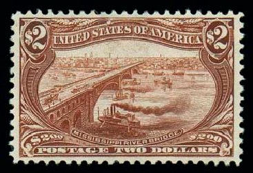US Stamp Prices Scott Catalog #293 - US$2.00 1898 Trans Mississippi Exposition. Matthew Bennett International, Oct 2007, Sale 322, Lot 2147