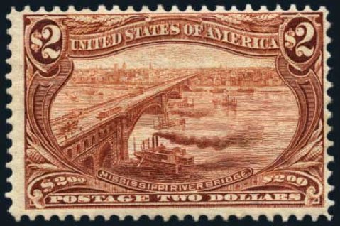 US Stamps Prices Scott Cat. #293: US$2.00 1898 Trans Mississippi Exposition. Harmer-Schau Auction Galleries, Jan 2014, Sale 100, Lot 547