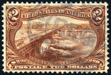 US Stamp Value Scott Catalog 293 - US$2.00 1898 Trans Mississippi Exposition. Harmer-Schau Auction Galleries, Feb 2009, Sale 80, Lot 1257