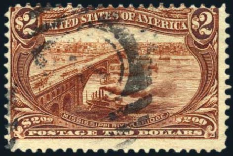 US Stamps Prices Scott 293 - 1898 US$2.00 Trans Mississippi Exposition. Harmer-Schau Auction Galleries, Apr 2009, Sale 81, Lot 587