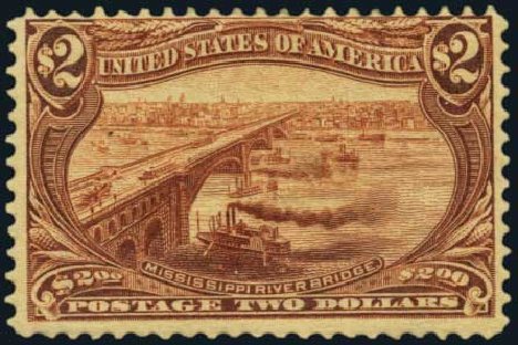 Prices of US Stamp Scott Catalog #293 - US$2.00 1898 Trans Mississippi Exposition. Harmer-Schau Auction Galleries, Oct 2011, Sale 91, Lot 257
