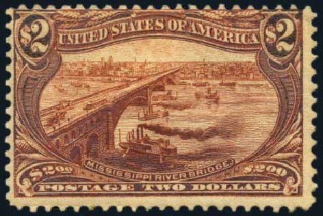 Cost of US Stamps Scott Cat. 293: 1898 US$2.00 Trans Mississippi Exposition. Harmer-Schau Auction Galleries, Oct 2013, Sale 99, Lot 167