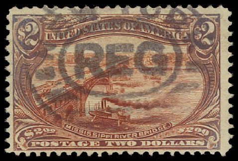US Stamps Prices Scott Cat. #293 - 1898 US$2.00 Trans Mississippi Exposition. Daniel Kelleher Auctions, Aug 2012, Sale 631, Lot 1027