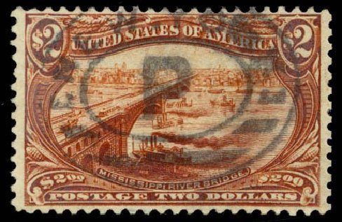 Cost of US Stamp Scott Cat. 293: US$2.00 1898 Trans Mississippi Exposition. Daniel Kelleher Auctions, Sep 2013, Sale 639, Lot 3387