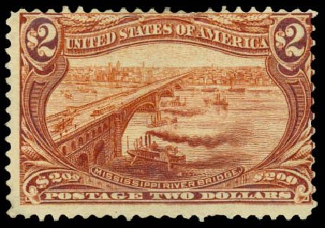 Prices of US Stamps Scott Cat. # 293 - 1898 US$2.00 Trans Mississippi Exposition. Daniel Kelleher Auctions, Dec 2013, Sale 640, Lot 267