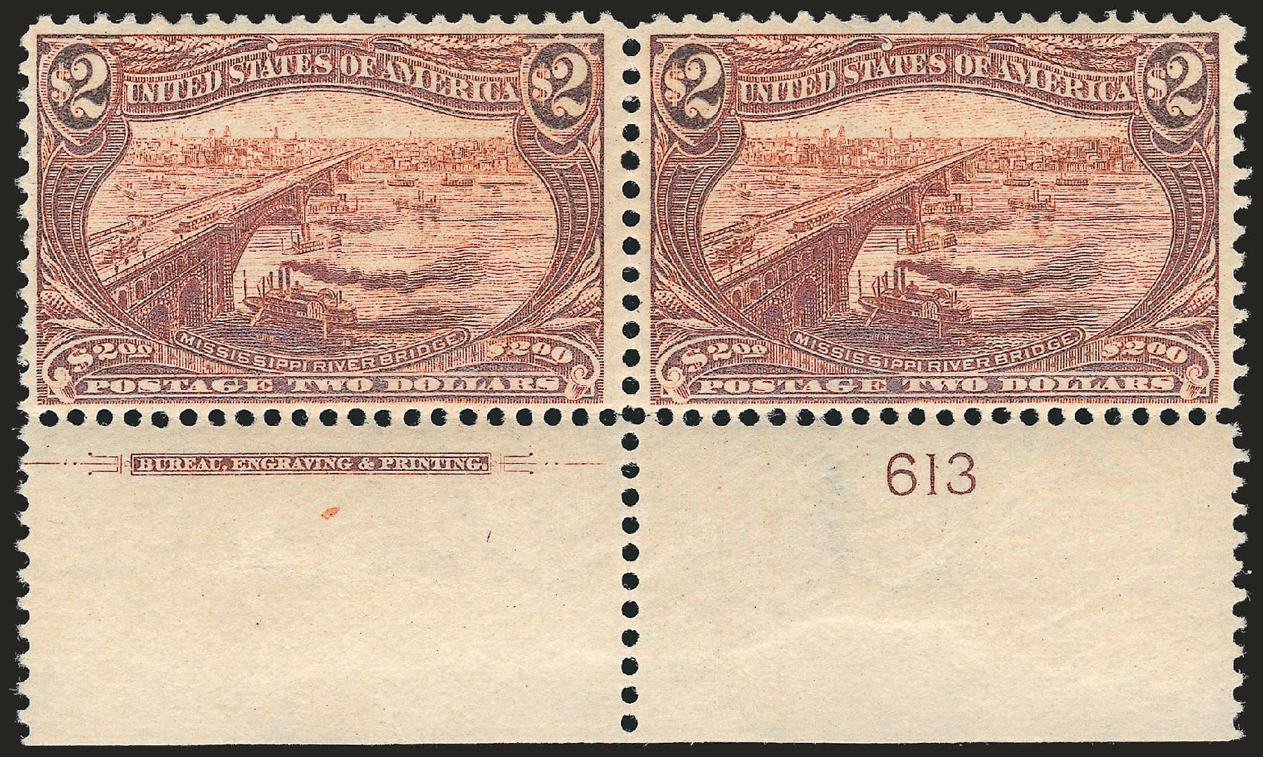 US Stamps Prices Scott Catalog # 293: US$2.00 1898 Trans Mississippi Exposition. Robert Siegel Auction Galleries, Jun 2009, Sale 973, Lot 177