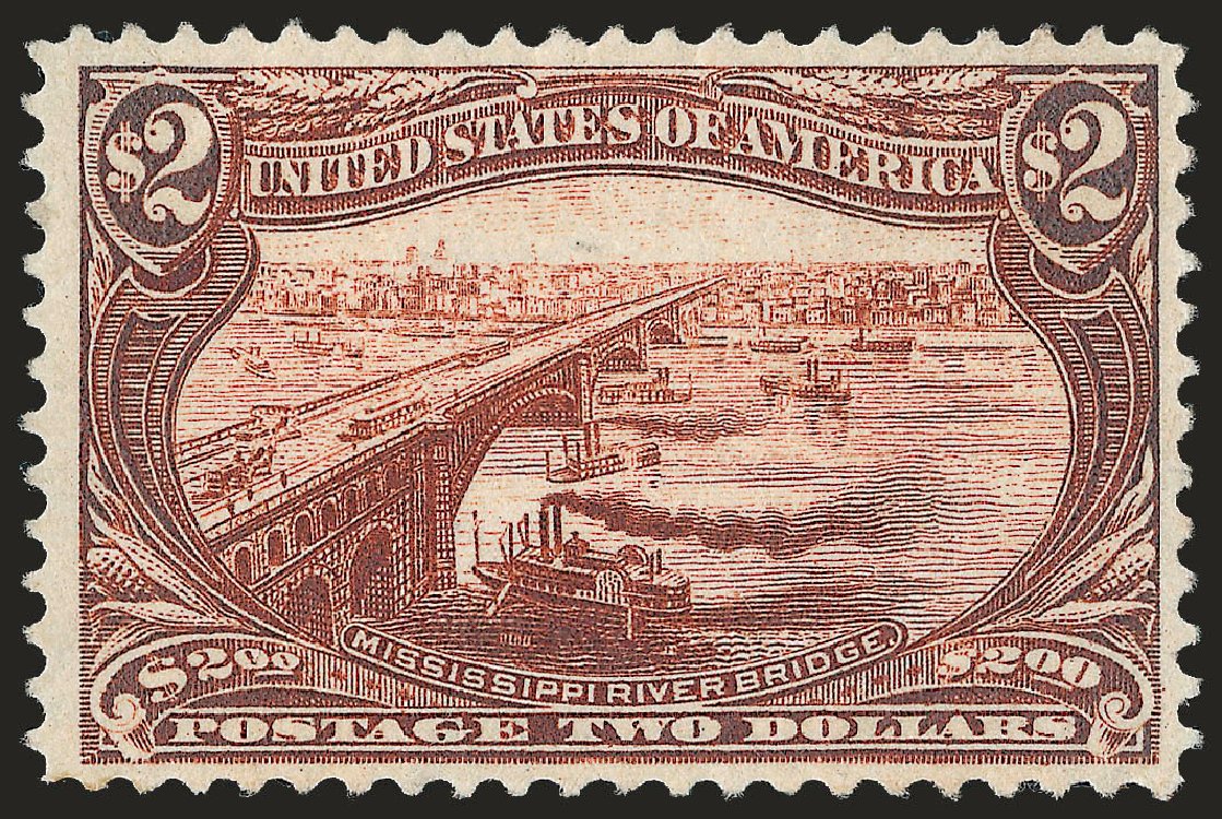 US Stamps Values Scott Cat. #293 - 1898 US$2.00 Trans Mississippi Exposition. Robert Siegel Auction Galleries, Jun 2010, Sale 992, Lot 2377