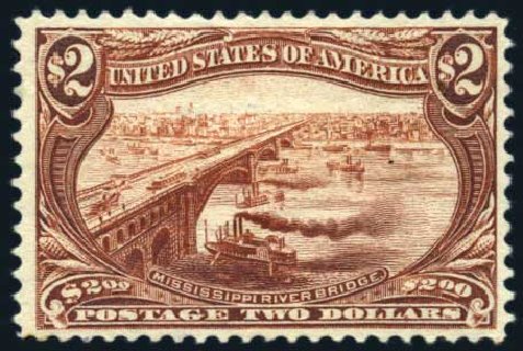 US Stamp Value Scott 293 - US$2.00 1898 Trans Mississippi Exposition. Harmer-Schau Auction Galleries, Jun 2008, Sale 78, Lot 1488