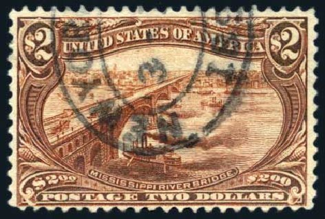 Price of US Stamps Scott Catalog #293 - 1898 US$2.00 Trans Mississippi Exposition. Harmer-Schau Auction Galleries, Aug 2011, Sale 90, Lot 1438