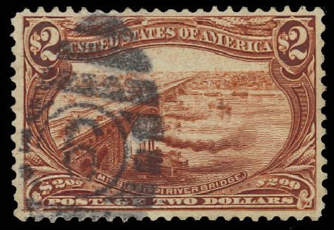 US Stamps Price Scott Cat. # 293: 1898 US$2.00 Trans Mississippi Exposition. Daniel Kelleher Auctions, Aug 2012, Sale 631, Lot 1028