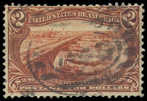 US Stamps Value Scott Catalog 293: US$2.00 1898 Trans Mississippi Exposition. Daniel Kelleher Auctions, Oct 2012, Sale 632, Lot 1208