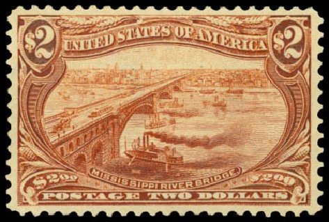 Value of US Stamp Scott Cat. 293: US$2.00 1898 Trans Mississippi Exposition. Daniel Kelleher Auctions, Sep 2014, Sale 655, Lot 368