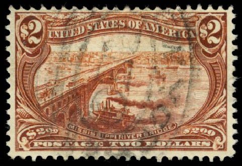 US Stamps Price Scott Cat. 293: US$2.00 1898 Trans Mississippi Exposition. Daniel Kelleher Auctions, Oct 2014, Sale 660, Lot 2288