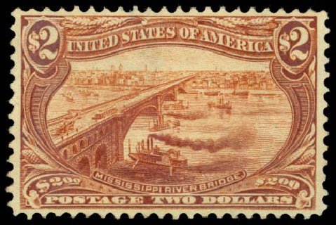 US Stamp Value Scott 293 - 1898 US$2.00 Trans Mississippi Exposition. Daniel Kelleher Auctions, Dec 2014, Sale 661, Lot 258