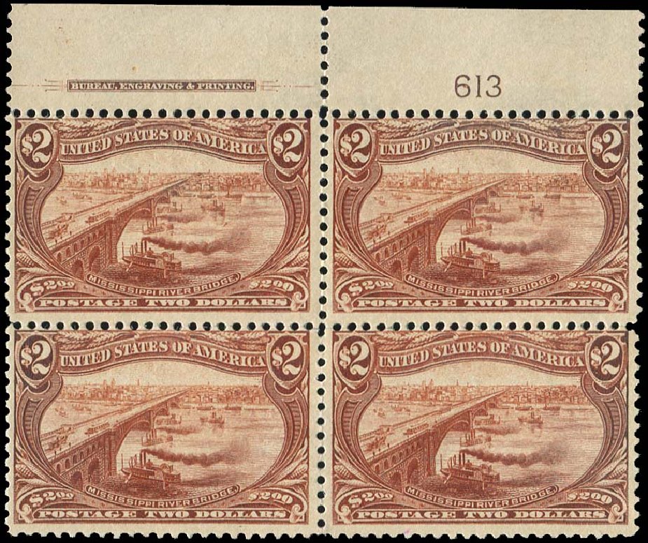 Values of US Stamps Scott Catalog # 293: 1898 US$2.00 Trans Mississippi Exposition. Regency-Superior, Jan 2015, Sale 109, Lot 1608