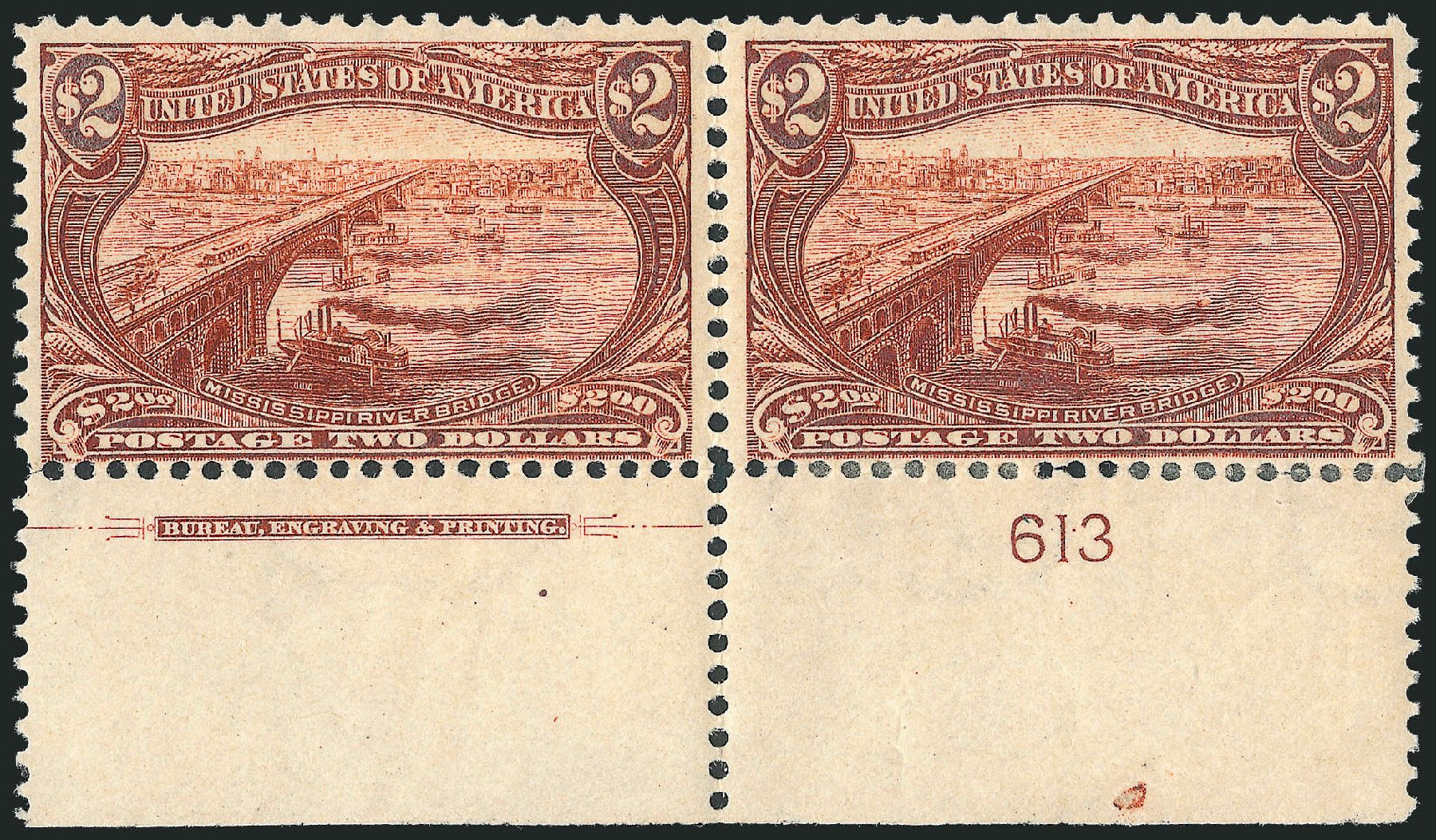 Costs of US Stamps Scott Catalogue 293: 1898 US$2.00 Trans Mississippi Exposition. Robert Siegel Auction Galleries, Dec 2012, Sale 1037, Lot 1928