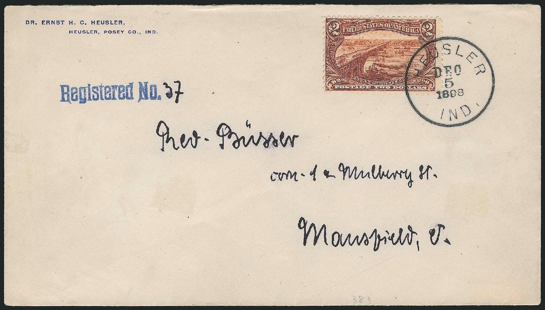 Price of US Stamps Scott #293: 1898 US$2.00 Trans Mississippi Exposition. Robert Siegel Auction Galleries, Nov 2013, Sale 1056, Lot 438