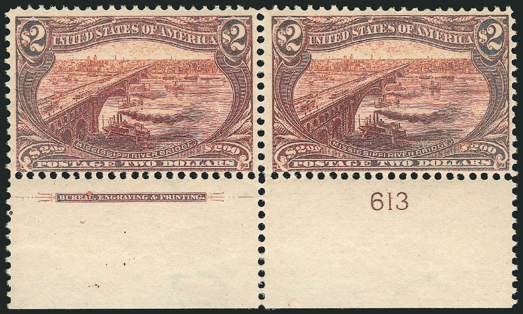 Values of US Stamps Scott # 293 - 1898 US$2.00 Trans Mississippi Exposition. Robert Siegel Auction Galleries, Dec 2014, Sale 1090, Lot 1428