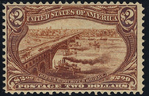 Costs of US Stamp Scott Catalogue # 293: US$2.00 1898 Trans Mississippi Exposition. Cherrystone Auctions, May 2008, Sale 200805, Lot 219