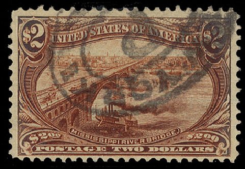 Values of US Stamp Scott Catalogue # 293: 1898 US$2.00 Trans Mississippi Exposition. Cherrystone Auctions, Apr 2010, Sale 201004, Lot 219