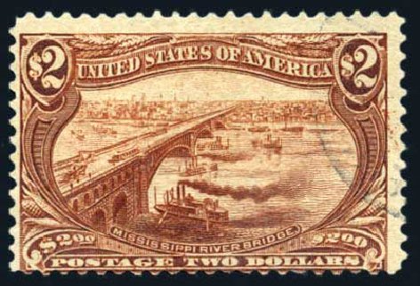 Value of US Stamp Scott Catalogue #293 - US$2.00 1898 Trans Mississippi Exposition. Harmer-Schau Auction Galleries, Aug 2011, Sale 90, Lot 1439