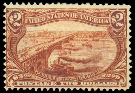 US Stamps Value Scott 293 - 1898 US$2.00 Trans Mississippi Exposition. Daniel Kelleher Auctions, May 2014, Sale 652, Lot 449