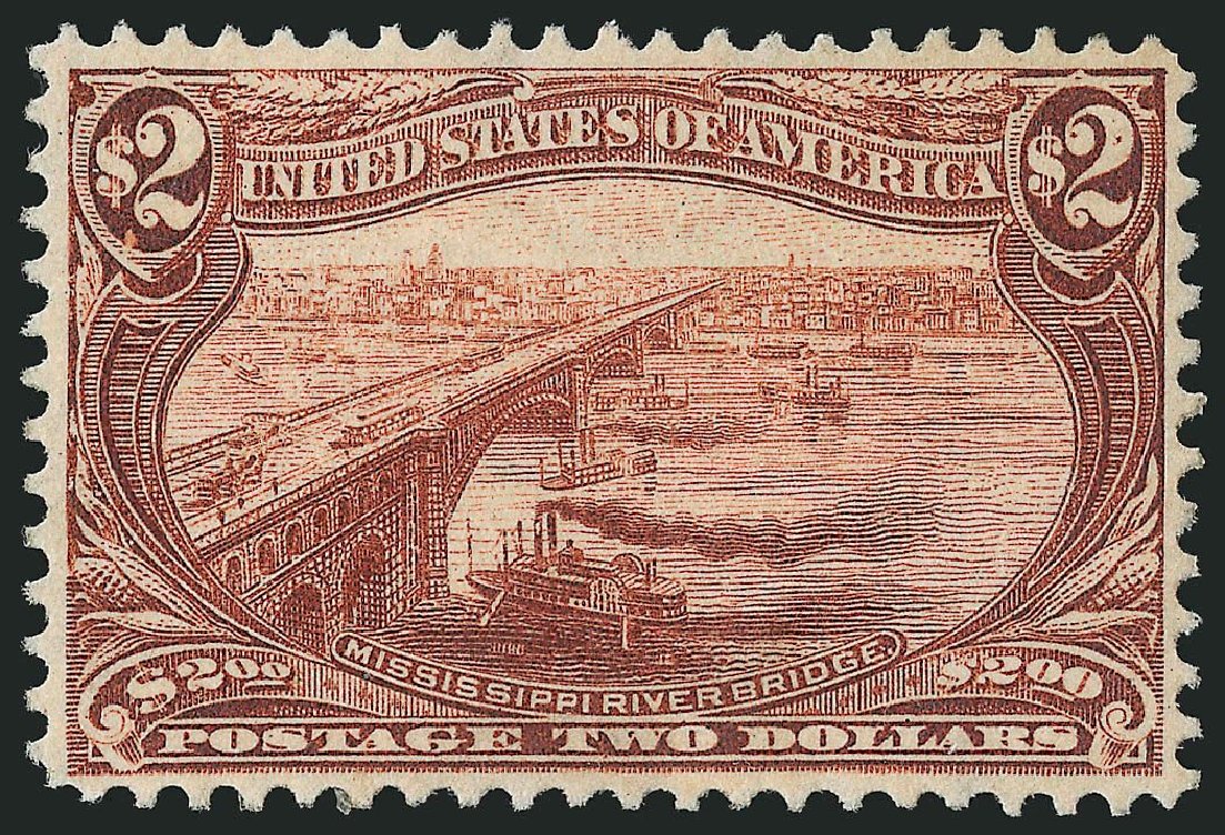 US Stamp Prices Scott Catalog # 293: 1898 US$2.00 Trans Mississippi Exposition. Robert Siegel Auction Galleries, Jul 2013, Sale 1050, Lot 449