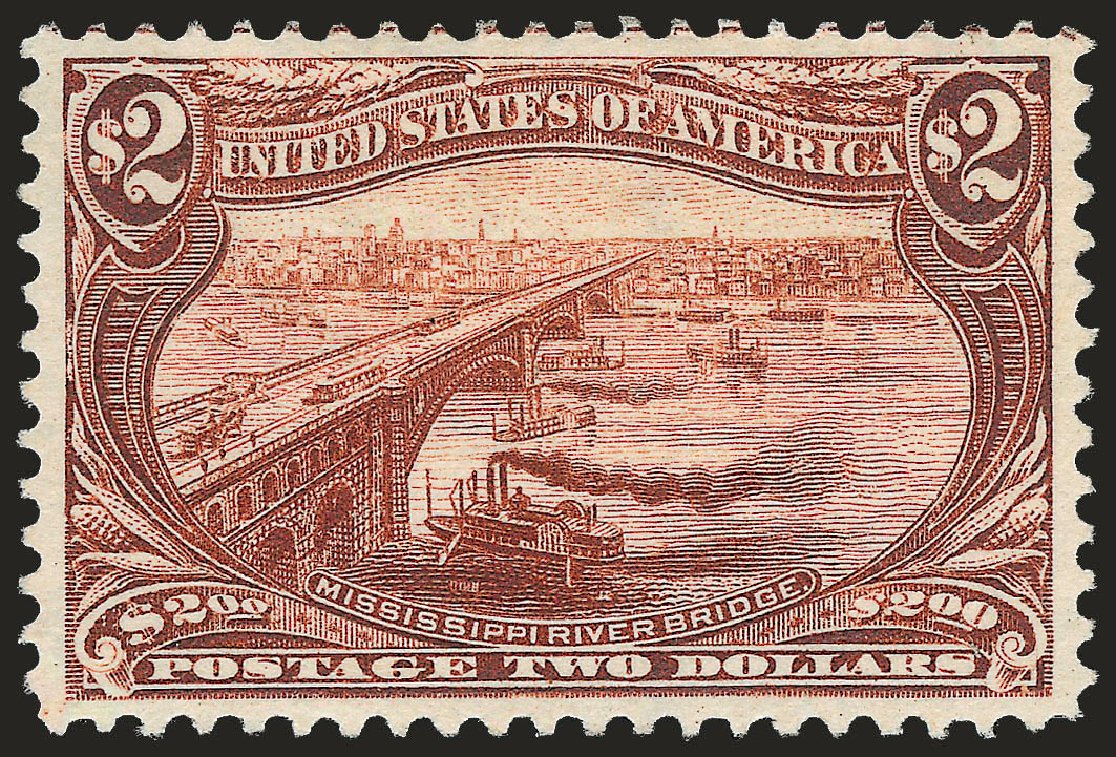 US Stamp Value Scott Catalogue 293: 1898 US$2.00 Trans Mississippi Exposition. Robert Siegel Auction Galleries, Jun 2009, Sale 973, Lot 179