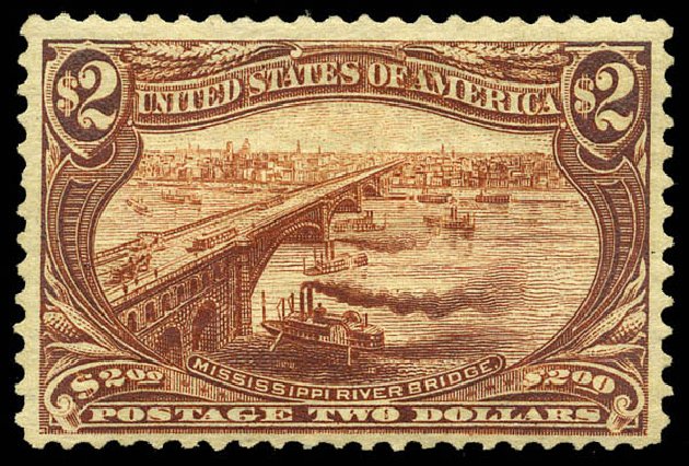 Values of US Stamps Scott #293: 1898 US$2.00 Trans Mississippi Exposition. Matthew Bennett International, May 2014, Sale 350, Lot 430