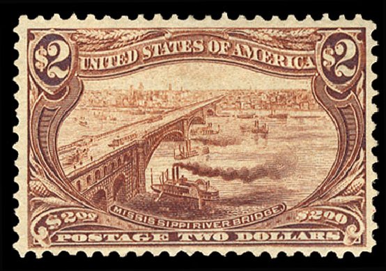 US Stamps Prices Scott Catalog 293 - US$2.00 1898 Trans Mississippi Exposition. Cherrystone Auctions, Sep 2008, Sale 200809, Lot 20