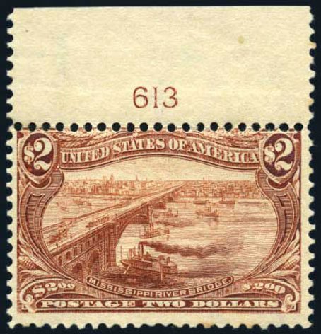 Values of US Stamps Scott 293 - 1898 US$2.00 Trans Mississippi Exposition. Harmer-Schau Auction Galleries, Jul 2010, Sale 86, Lot 490