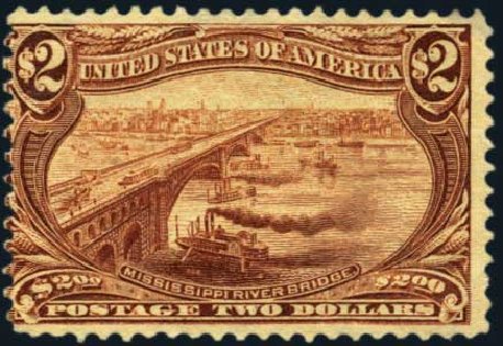 US Stamp Values Scott Catalog # 293: 1898 US$2.00 Trans Mississippi Exposition. Harmer-Schau Auction Galleries, May 2012, Sale 93, Lot 330