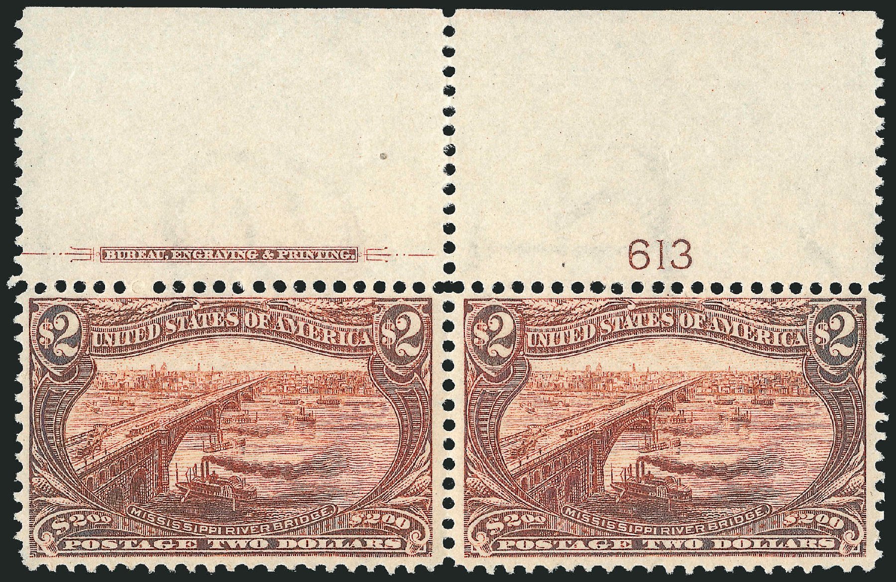 Value of US Stamp Scott #293 - 1898 US$2.00 Trans Mississippi Exposition. Robert Siegel Auction Galleries, Nov 2013, Sale 1056, Lot 350