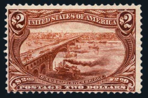 Costs of US Stamps Scott Catalogue #293: 1898 US$2.00 Trans Mississippi Exposition. Harmer-Schau Auction Galleries, Aug 2014, Sale 102, Lot 1941