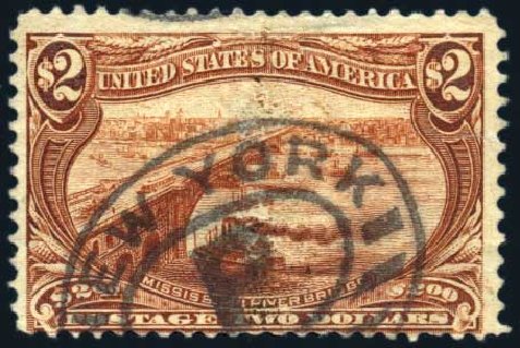 Values of US Stamp Scott Catalog #293 - 1898 US$2.00 Trans Mississippi Exposition. Harmer-Schau Auction Galleries, Jun 2008, Sale 78, Lot 1491